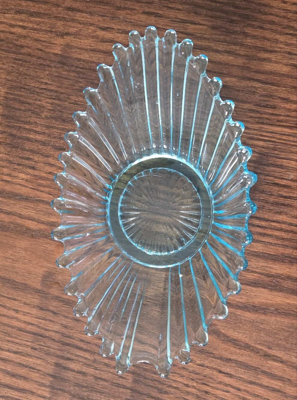 Blue Glass Decorative Bowl - Clear Blue Accent